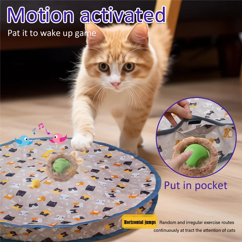 Fast Rolling in Pouch Hide and Seek Kitten Toy - Image 2