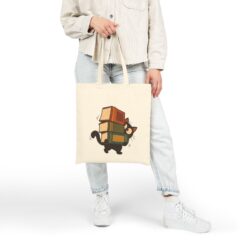 Vintage Cat Tote Bag – Funny Cat Carrying Books