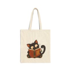 Vintage Cat Tote Bag – Curious Cat and Mysterious Book