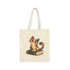 Funny Abstract Cat Guarding a Book Tote Bag