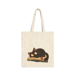Vintage Cat Tote Bag – Cute Cat Sleeping on Books