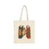 Cute Scribble Cat Peeking Through Books Tote Bag