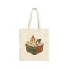 Funny Abstract Cat Guarding a Book Tote Bag