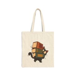 Vintage Cat Tote Bag – Funny Cat Carrying Books